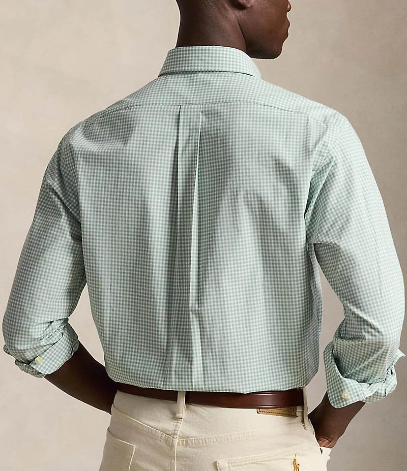 Polo Ralph Lauren Classic Fit Gingham Stretch Poplin Long Sleeve Woven Shirt