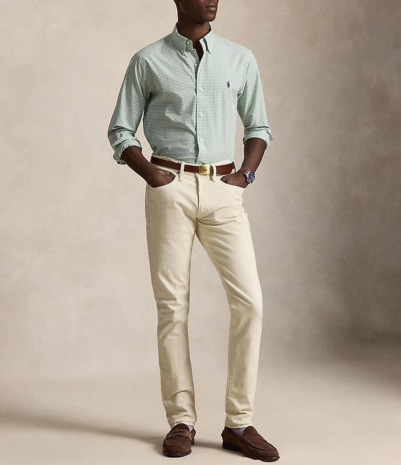 Polo Ralph Lauren Classic Fit Gingham Stretch Poplin Long Sleeve Woven Shirt