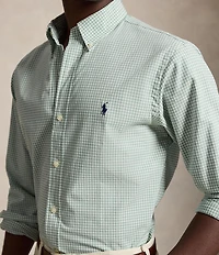 Polo Ralph Lauren Classic Fit Gingham Stretch Poplin Long Sleeve Woven Shirt