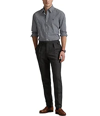 Polo Ralph Lauren Classic Fit Gingham Stretch Poplin Long Sleeve Woven Shirt