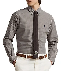 Polo Ralph Lauren Classic Fit Gingham Stretch Poplin Long Sleeve Woven Shirt