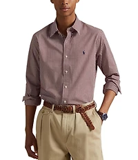 Polo Ralph Lauren Classic Fit Gingham Stretch Poplin Long Sleeve Woven Shirt