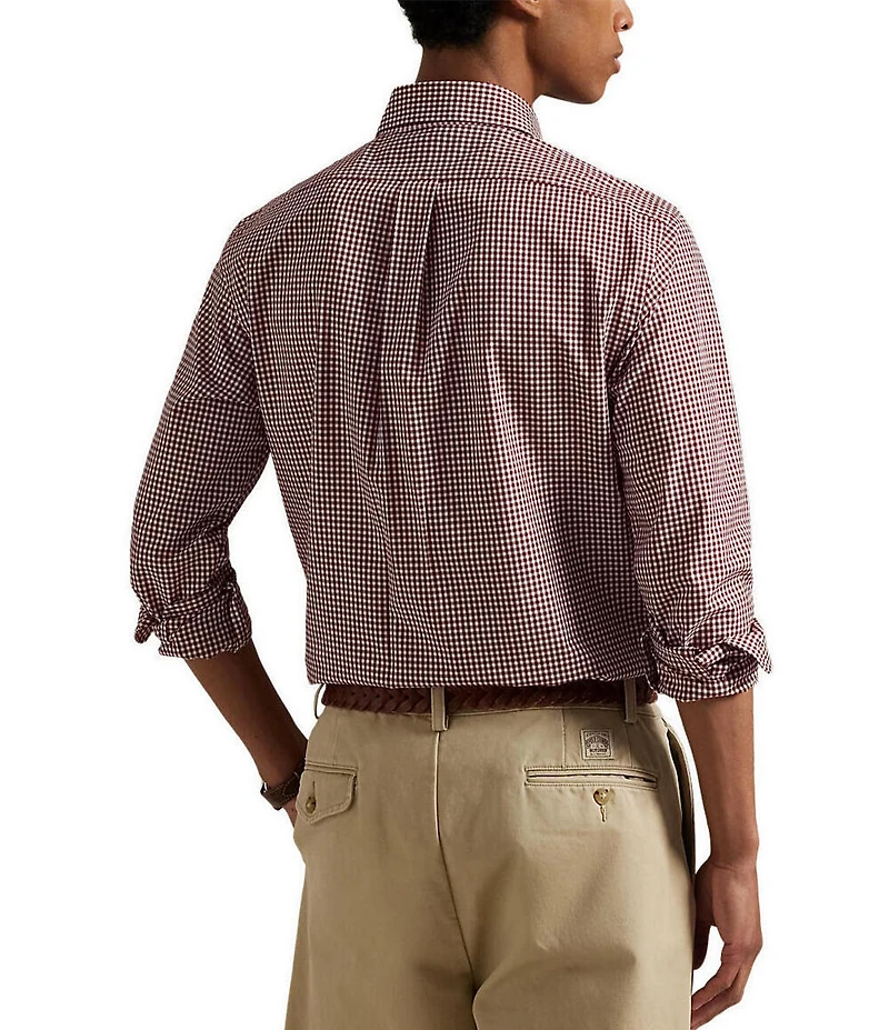 Polo Ralph Lauren Classic Fit Gingham Stretch Poplin Long Sleeve Woven Shirt