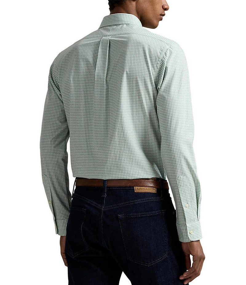 Polo Ralph Lauren Classic Fit Gingham Stretch Poplin Long Sleeve Woven Shirt