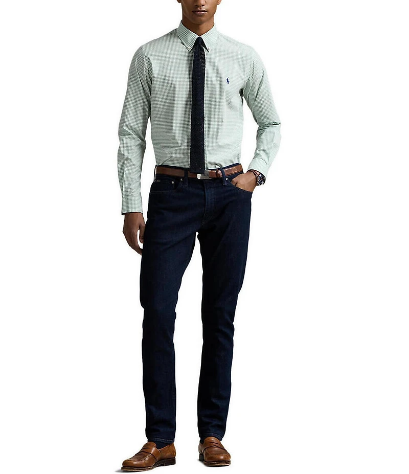 Polo Ralph Lauren Classic Fit Gingham Stretch Poplin Long Sleeve Woven Shirt