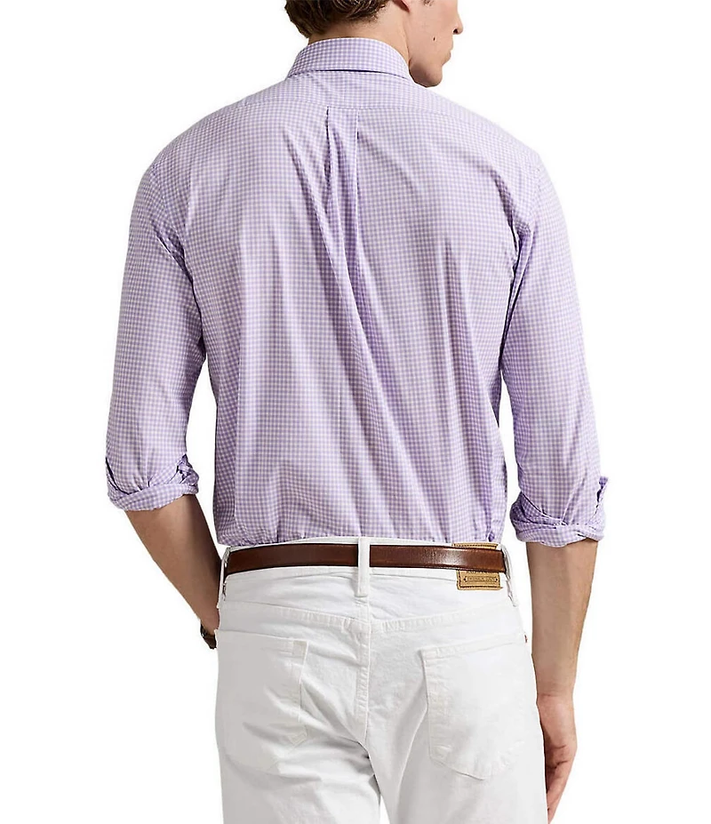 Polo Ralph Lauren Classic Fit Gingham Stretch Poplin Long Sleeve Woven Shirt