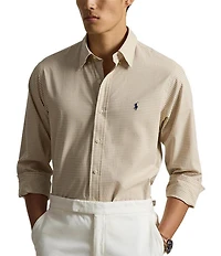 Polo Ralph Lauren Classic Fit Gingham Stretch Poplin Long Sleeve Woven Shirt