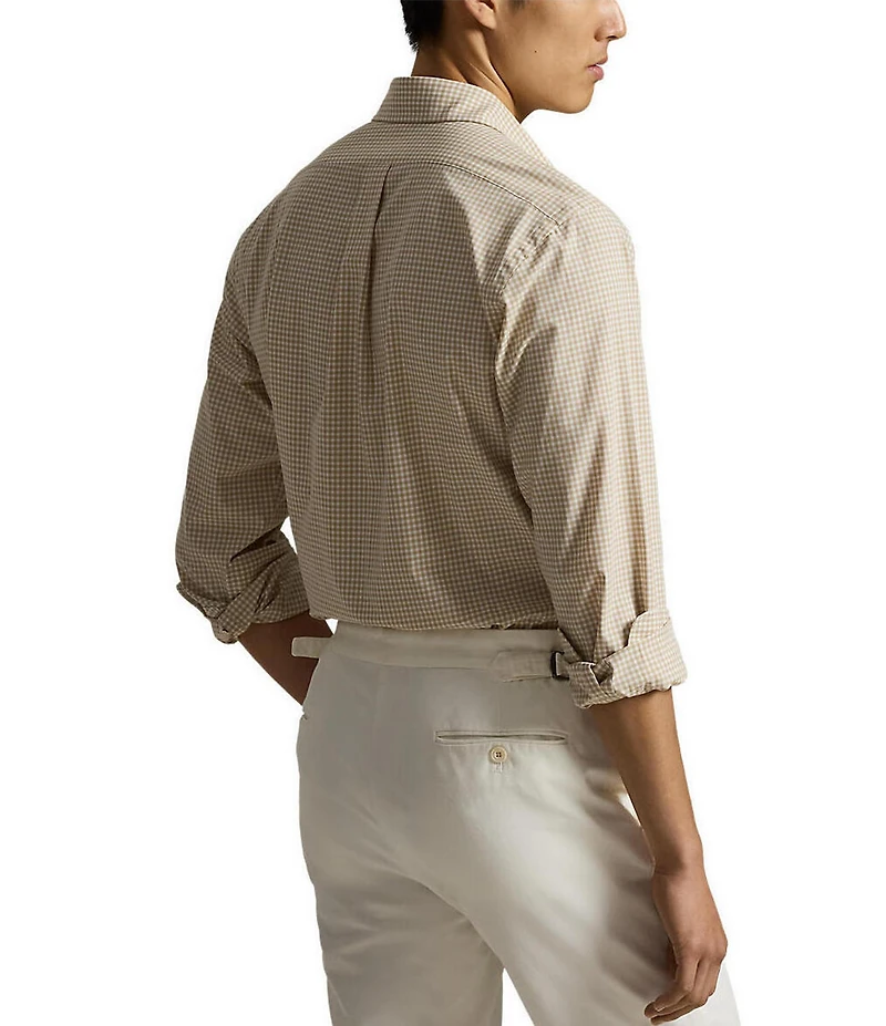 Polo Ralph Lauren Classic Fit Gingham Stretch Poplin Long Sleeve Woven Shirt