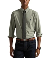 Polo Ralph Lauren Classic Fit Gingham Stretch Poplin Long Sleeve Woven Shirt