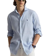 Polo Ralph Lauren Classic Fit Herringbone Stretch Linen Long Sleeve Woven Shirt