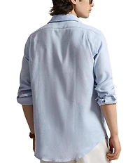 Polo Ralph Lauren Classic Fit Herringbone Stretch Linen Long Sleeve Woven Shirt