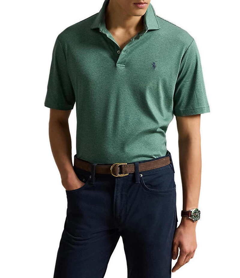 Polo Ralph Lauren Classic Fit Houndstooth Short Sleeve Polo Shirt