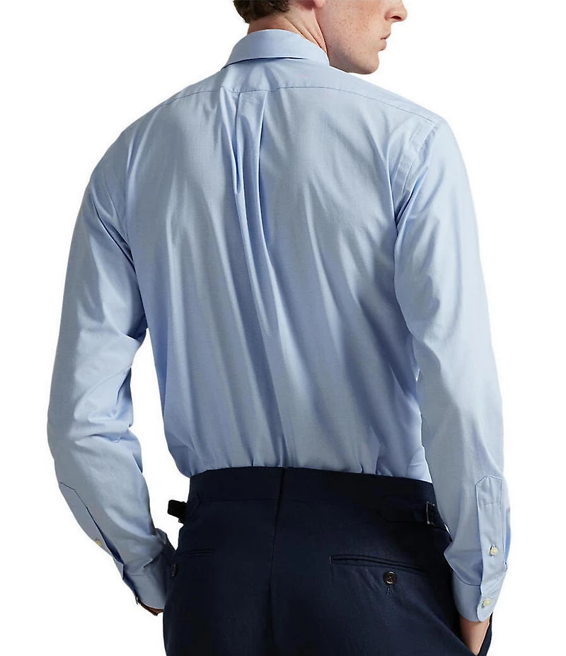 Polo Ralph Lauren Classic Fit Houndstooth Stretch Poplin Long Sleeve Woven Shirt