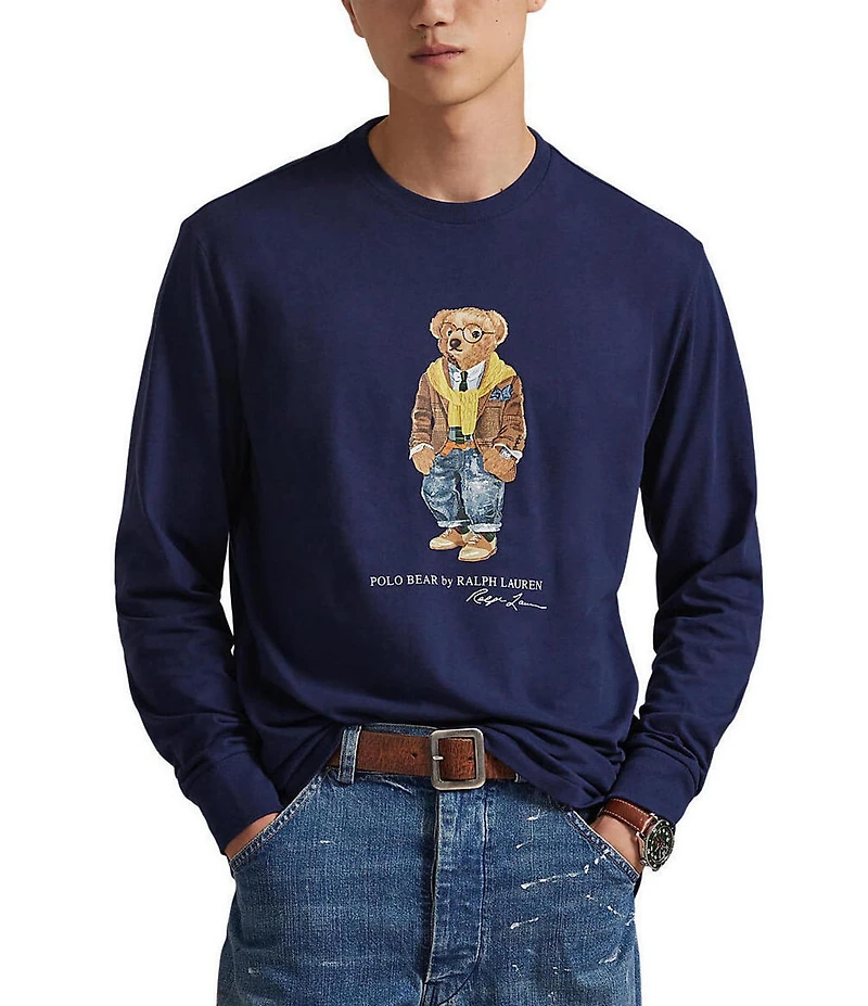 Polo Ralph Lauren Classic Fit Hudson Valley Polo Bear Jersey Long Sleeve T-Shirt