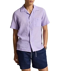 Polo Ralph Lauren Classic Fit Linen-Blend Seersucker Short Sleeve Woven Camp Shirt