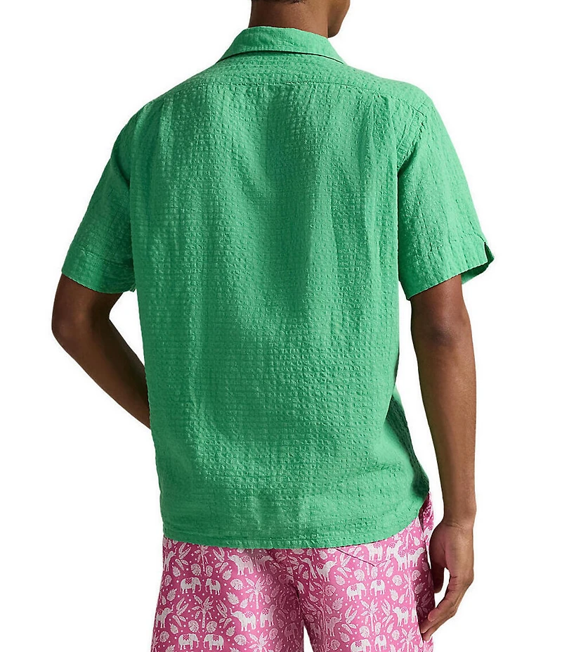 Polo Ralph Lauren Classic Fit Linen-Blend Seersucker Short Sleeve Woven Camp Shirt