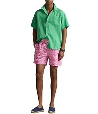 Polo Ralph Lauren Classic Fit Linen-Blend Seersucker Short Sleeve Woven Camp Shirt