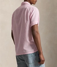 Polo Ralph Lauren Classic Fit Linen-Blend Seersucker Short Sleeve Woven Camp Shirt