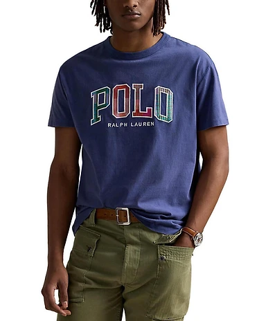 Polo Ralph Lauren Classic Fit Madras-Logo Jersey Short Sleeve T-Shirt
