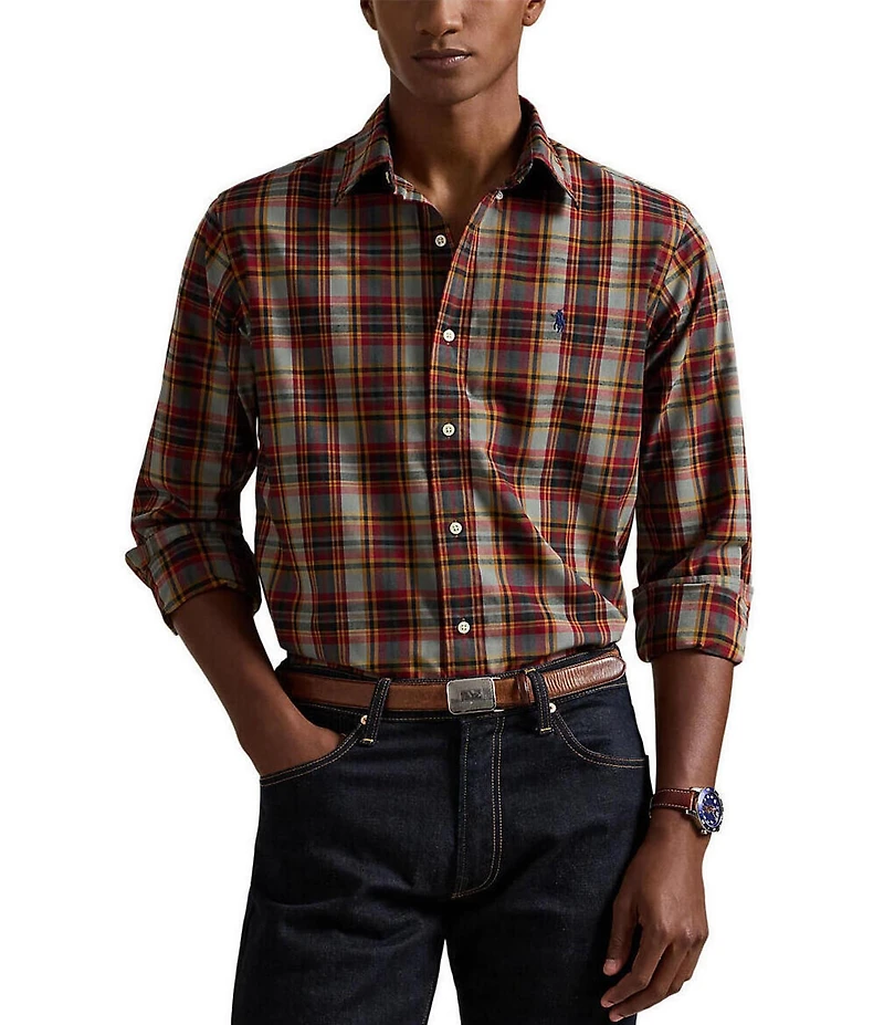 Polo Ralph Lauren Classic Fit Madras Plaid Long Sleeve Woven Shirt