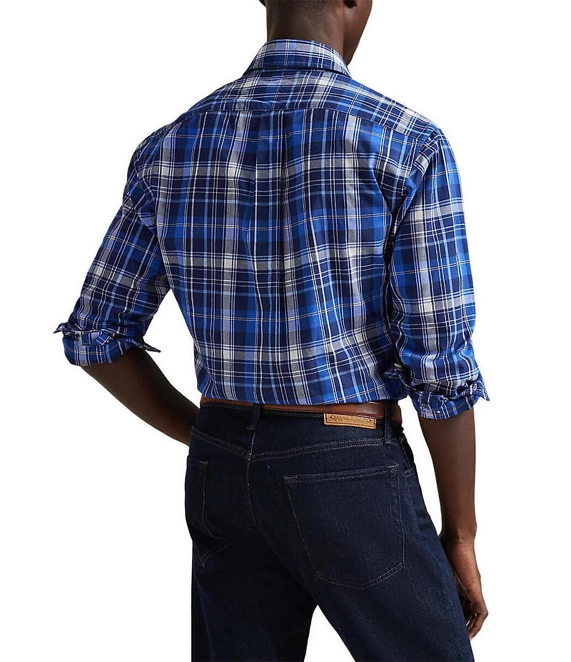 Polo Ralph Lauren Classic Fit Madras Plaid Performance Long Sleeve Woven Shirt