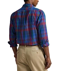 Polo Ralph Lauren Classic Fit Madras Plaid Performance Stretch Long Sleeve Woven Shirt
