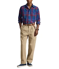 Polo Ralph Lauren Classic Fit Madras Plaid Performance Stretch Long Sleeve Woven Shirt
