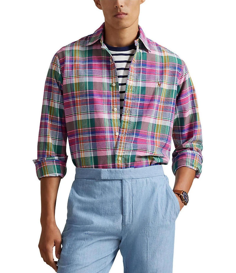 Polo Ralph Lauren Classic Fit Medium Plaid Oxford Long Sleeve Woven Shirt
