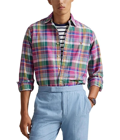 Polo Ralph Lauren Classic Fit Medium Plaid Oxford Long Sleeve Woven Shirt