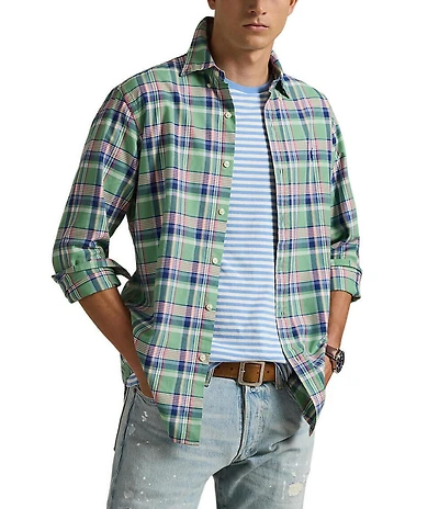 Polo Ralph Lauren Classic Fit Medium Plaid Oxford Long Sleeve Woven Shirt