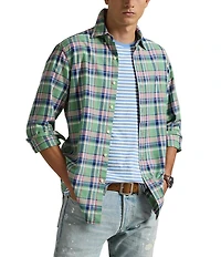Polo Ralph Lauren Classic Fit Medium Plaid Oxford Long Sleeve Woven Shirt