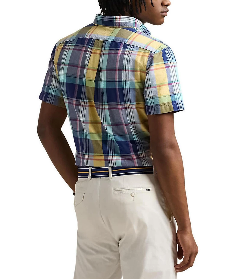 Polo Ralph Lauren Classic Fit Plaid Oxford Short Sleeve Woven Shirt
