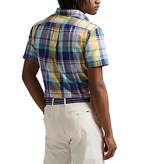 Polo Ralph Lauren Classic Fit Plaid Oxford Short Sleeve Woven Shirt
