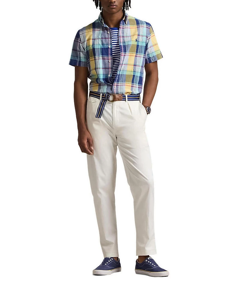 Polo Ralph Lauren Classic Fit Plaid Oxford Short Sleeve Woven Shirt