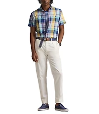 Polo Ralph Lauren Classic Fit Plaid Oxford Short Sleeve Woven Shirt