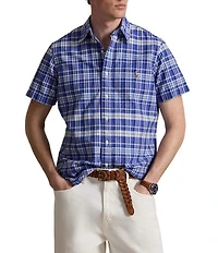 Polo Ralph Lauren Classic Fit Medium Plaid Oxford Short Sleeve Woven Shirt