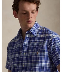 Polo Ralph Lauren Classic Fit Medium Plaid Oxford Short Sleeve Woven Shirt