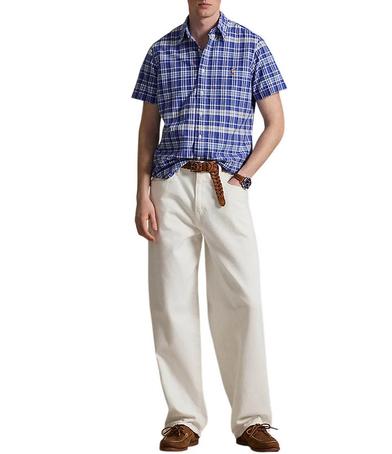 Polo Ralph Lauren Classic Fit Medium Plaid Oxford Short Sleeve Woven Shirt