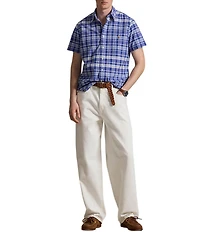 Polo Ralph Lauren Classic Fit Medium Plaid Oxford Short Sleeve Woven Shirt