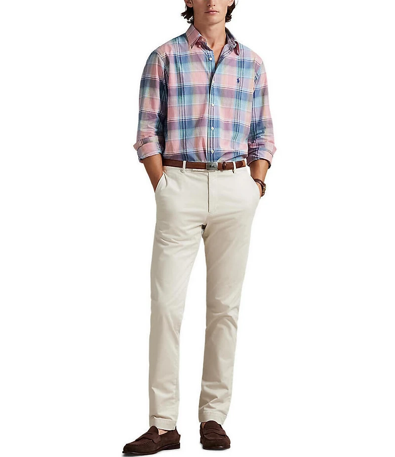 Polo Ralph Lauren Classic Fit Medium Plaid Poplin Long Sleeve Woven Shirt