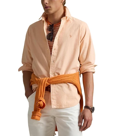 Polo Ralph Lauren Classic Fit Mineral-Dyed Oxford Long Sleeve Woven Shirt