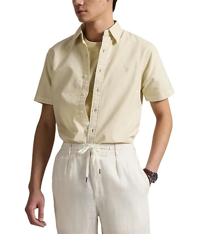 Polo Ralph Lauren Classic Fit Mineral-Dyed Oxford Short Sleeve Woven Shirt