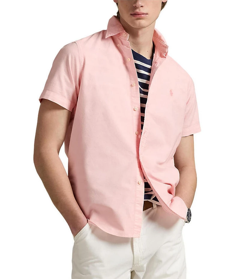 Polo Ralph Lauren Classic Fit Mineral-Dyed Oxford Short Sleeve Woven Shirt