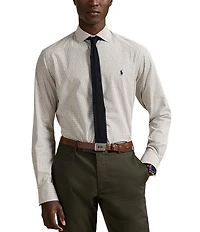 Polo Ralph Lauren Classic Fit Mini Check Stretch Poplin Long Sleeve Woven Shirt