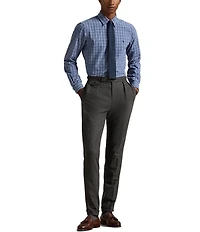 Polo Ralph Lauren Classic Fit Mini Plaid Brushed Oxford Long Sleeve Woven Shirt