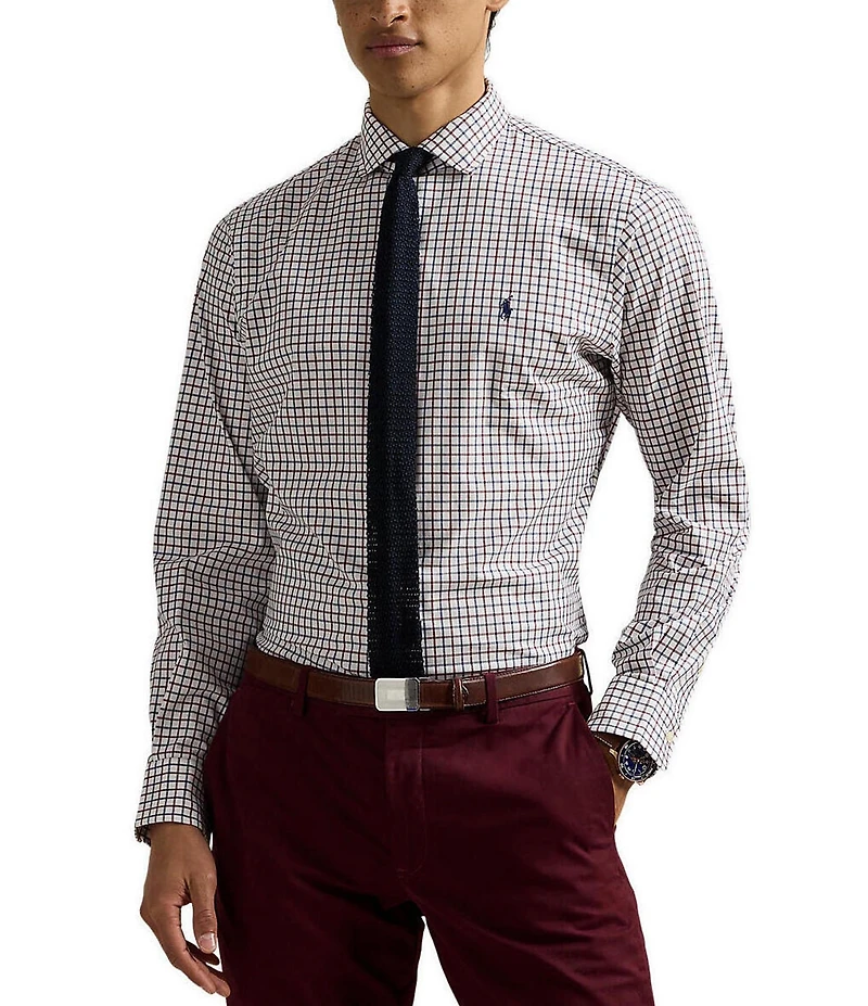 Polo Ralph Lauren Classic Fit Multi Color Plaid Long Sleeve Stretch Poplin Shirt