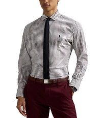 Polo Ralph Lauren Classic Fit Multi Color Plaid Long Sleeve Stretch Poplin Shirt
