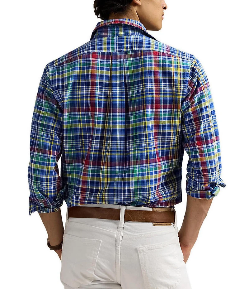 Polo Ralph Lauren Classic Fit Multi Color Plaid Oxford Long Sleeve Woven Shirt