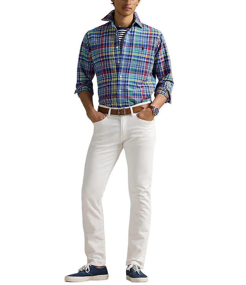 Polo Ralph Lauren Classic Fit Multi Color Plaid Oxford Long Sleeve Woven Shirt