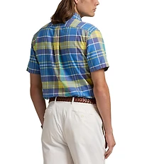 Polo Ralph Lauren Classic Fit Multi-Color Plaid Oxford Short Sleeve Woven Shirt
